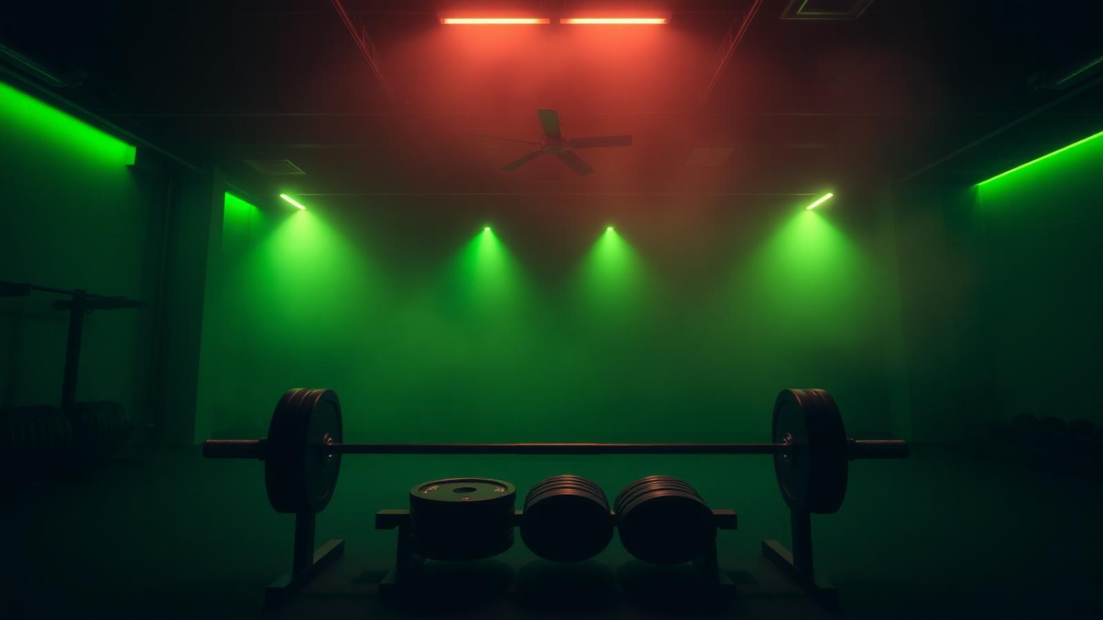 Dark modern gym interior